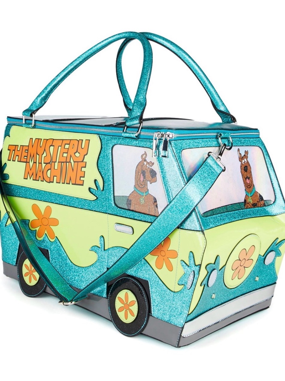 Dolls Kill The Mystery Machine Turquoise & Lime Novelty Travel Bag - Picture 3 of 8